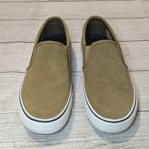 Sperry Top Sider Men's Tan Seude Slip On Tennis Shoes Size 9.5
